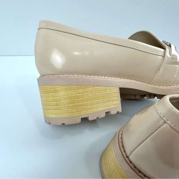 Marc Fisher NEW Women's Sz 10 Cream Dancel Loafer Shoes Chunky Block Heel Nude - Picture 7 of 11
